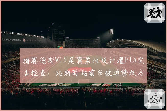 梅赛德斯W15尾翼柔性设计遭FIA突击检查,比利时站前或被迫修改方案